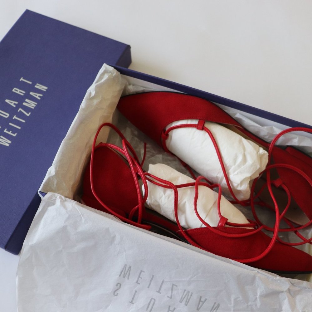 Stuart Weitzman lace up flats